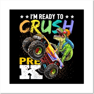 Crush Pre-K Dinosaur Monster Truck Back to School Posters and Art